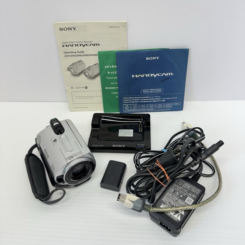 Sony Handycam DCR-SR42 Camcorder 30GB HDD 40x Opt Zoom- Charging Dock And Extras